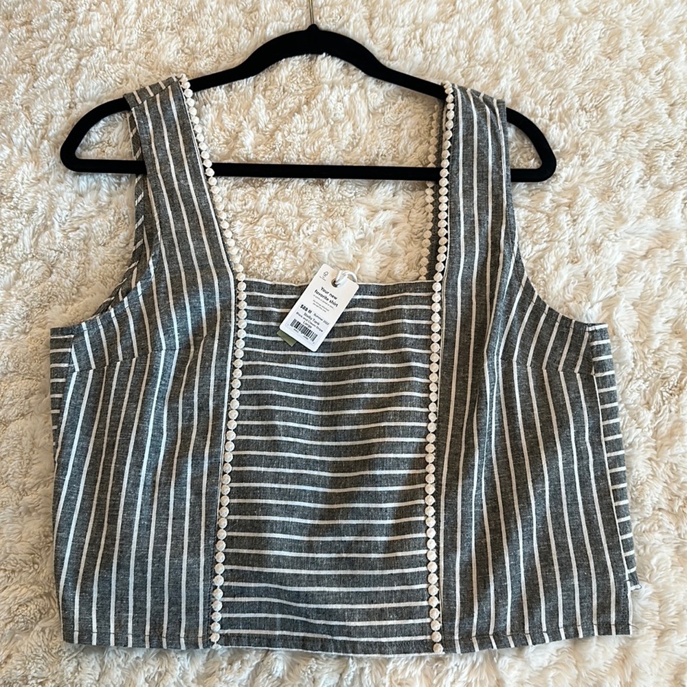 NWT Marine Layer Stella Tank in Black and Cream Stripe